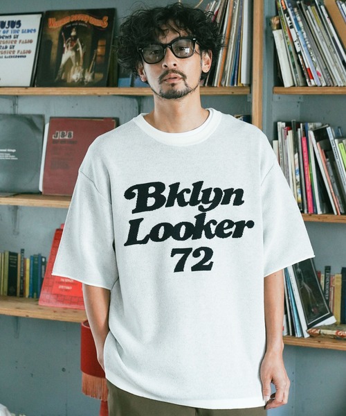 BAYFLOW(ベイフロー)の「HAPPYニットハーフスリーブプルオーバー(ニット/セーター・メンズ・チャコール/オフホワイト/ネイビー/ブルー/ライトグリーン・MEDIUM/SMALL/LARGE)」の2枚目の写真