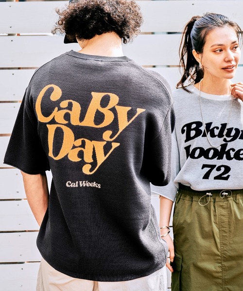 BAYFLOW(ベイフロー)の「HAPPYニットハーフスリーブプルオーバー(ニット/セーター・メンズ・チャコール/オフホワイト/ネイビー/ブルー/ライトグリーン・MEDIUM/SMALL/LARGE)」の3枚目の写真