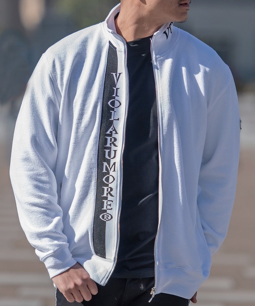 【セール】『VIOLA rumore/ヴィオラ ルモーレ』ジャガードロゴプリント入りフルジップ長袖ジャケット（ブルゾン）｜VIOLA（ヴィオラ） 6,414円