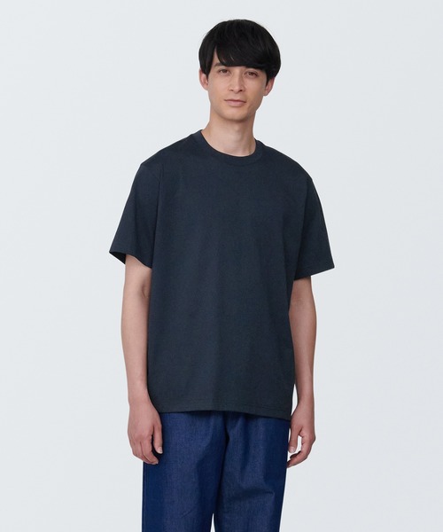 無印良品(ムジルシリョウヒン)の「紳士 天竺編みクルーネック半袖Tシャツ(Tシャツ/カットソー・メンズ・オレンジ/ホワイト/ピンク/グリーン/ブラック/グレー/ブルー/ネイビー系/ボルドー/イエロー系2/ダークグリーン・S/M/L/XL/XS)」の7枚目の写真