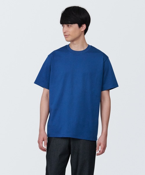 無印良品(ムジルシリョウヒン)の「紳士 天竺編みクルーネック半袖Tシャツ(Tシャツ/カットソー・メンズ・オレンジ/ホワイト/ピンク/グリーン/ブラック/グレー/ブルー/ネイビー系/ボルドー/イエロー系2/ダークグリーン・S/M/L/XL/XS)」の6枚目の写真