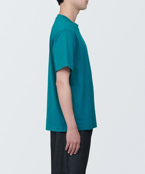 無印良品(ムジルシリョウヒン)の「紳士 天竺編みクルーネック半袖Tシャツ(Tシャツ/カットソー・メンズ・オレンジ/ホワイト/ピンク/グリーン/ブラック/グレー/ブルー/ネイビー系/ボルドー/イエロー系2/ダークグリーン・S/M/L/XL/XS)」の14枚目の写真