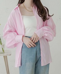 襟付きストライプビックシャツ/WEB/EC限定商品