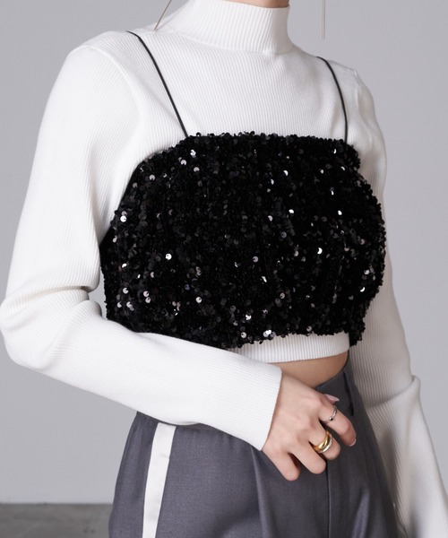 RAY CASSIN（レイカズン）の「スパンコールビスチェ（チューブトップ・レディース・ブラック/ブラック系その他/グレー・FREE）」の21枚目の写真