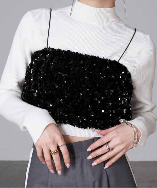 RAY CASSIN（レイカズン）の「スパンコールビスチェ（チューブトップ・レディース・ブラック/ブラック系その他/グレー・FREE）」の19枚目の写真