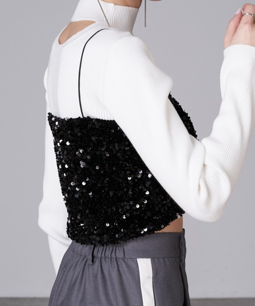 RAY CASSIN（レイカズン）の「スパンコールビスチェ（チューブトップ・レディース・ブラック/ブラック系その他/グレー・FREE）」の18枚目の写真