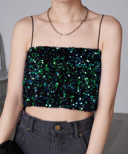 RAY CASSIN（レイカズン）の「スパンコールビスチェ（チューブトップ・レディース・ブラック/ブラック系その他/グレー・FREE）」の14枚目の写真