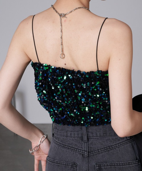 RAY CASSIN（レイカズン）の「スパンコールビスチェ（チューブトップ・レディース・ブラック/ブラック系その他/グレー・FREE）」の15枚目の写真