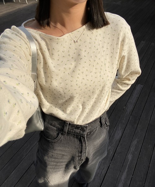 RiLi(リリ)の「手放せないコンパクトロンT【RL】(Tシャツ/カットソー・レディース・その他1/その他2/ホワイト/レッド・FREE)」の3枚目の写真