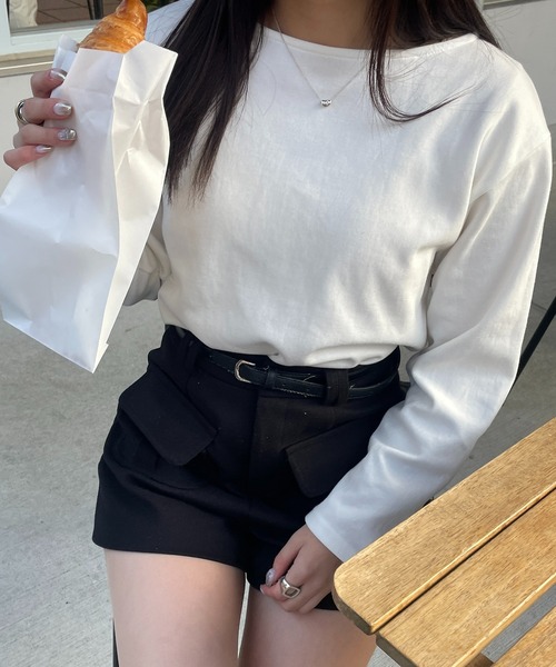 RiLi(リリ)の「手放せないコンパクトロンT【RL】(Tシャツ/カットソー・レディース・その他1/その他2/ホワイト/レッド・FREE)」の6枚目の写真
