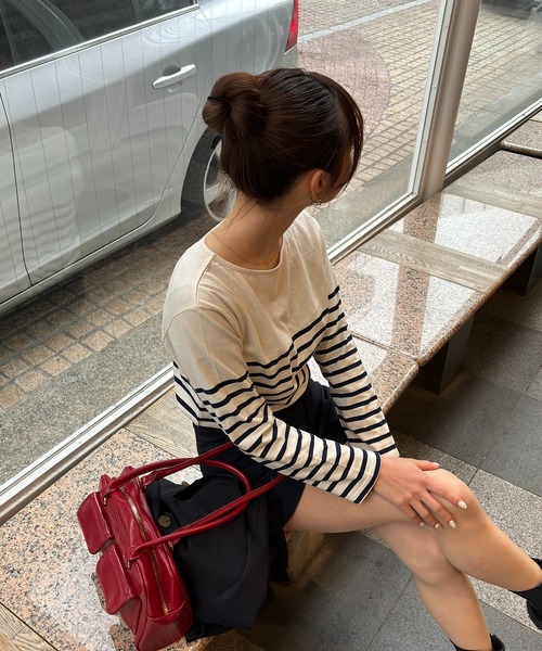 RiLi(リリ)の「手放せないコンパクトロンT【RL】(Tシャツ/カットソー・レディース・その他1/その他2/ホワイト/レッド・FREE)」の13枚目の写真