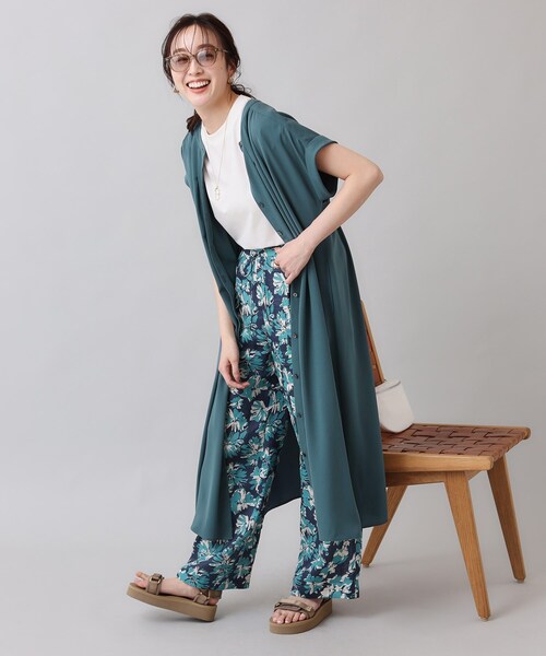 UNTITLED（アンタイトル）の「◆【羽織り可能／真夏も快適】バンドカラーシャツワンピース（ワンピース・レディース・ブラック/ダークオリーブ/モスグリーン・01/02/03/04/44/48/00）」の22枚目の写真