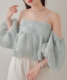 【完売カラー再販/SALON by Chico】フラワーレースオフショルブラウス