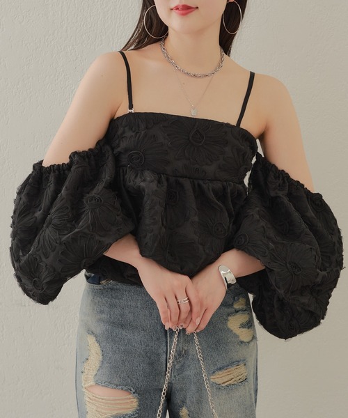 Chico（チコ）の「【完売カラー再販/SALON by Chico】フラワーレースオフショルブラウス（シャツ/ブラウス・レディース・ホワイト/ミント/ベージュ/ブラック・FREE）」の19枚目の写真