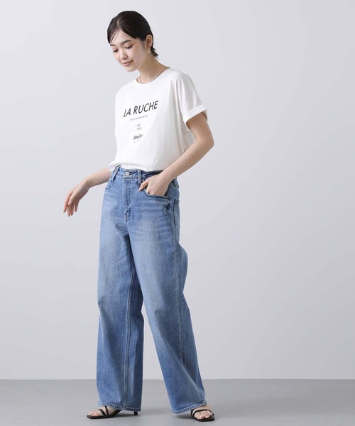 Gready Brilliant(グレディブリリアン)の「LARUCHEクルーネックTシャツ(Tシャツ/カットソー・レディース・オフホワイト/チャコールグレー・38)」の6枚目の写真