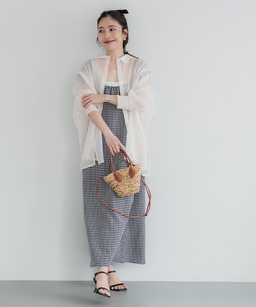 coca(coca)(コカ)の「ふんわりシアーシャツ(シャツ/ブラウス・レディース・ベージュ/グレー/アイボリー/グレイッシュベージュ/ライトブルー/ブラック・S/M/L)」の10枚目の写真