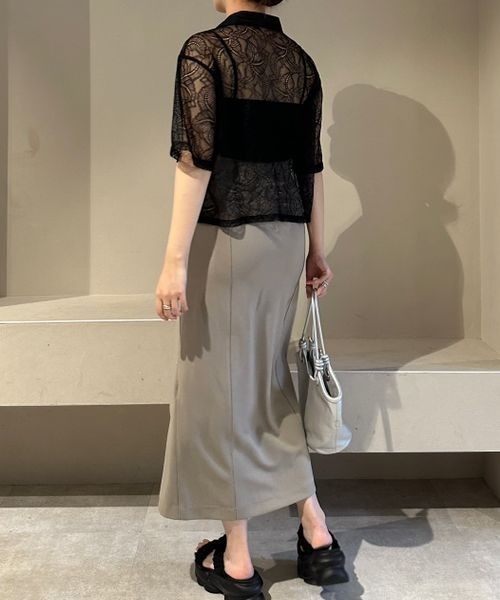 mysty woman(ミスティウーマン)の「レースカイキンショートシャツ 121009(シャツ/ブラウス・レディース・オフホワイト/ブラック・FREE)」の14枚目の写真