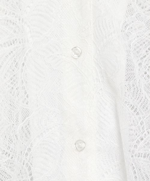mysty woman(ミスティウーマン)の「レースカイキンショートシャツ 121009(シャツ/ブラウス・レディース・オフホワイト/ブラック・FREE)」の11枚目の写真