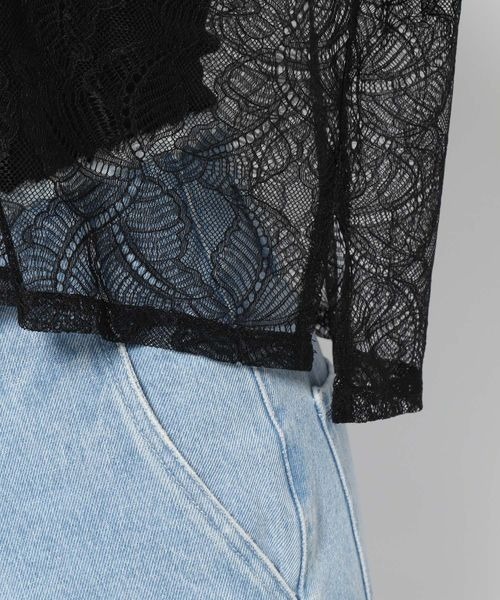 mysty woman(ミスティウーマン)の「レースカイキンショートシャツ 121009(シャツ/ブラウス・レディース・オフホワイト/ブラック・FREE)」の8枚目の写真