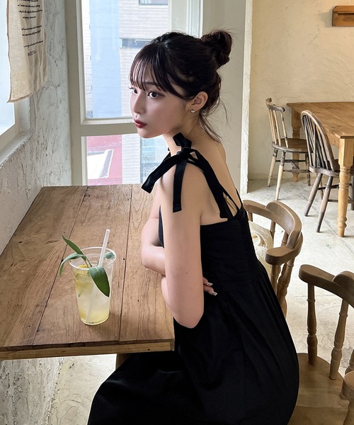 肩リボンフレアキャミワンピ【RL】（ワンピース）｜RiLi（リリ