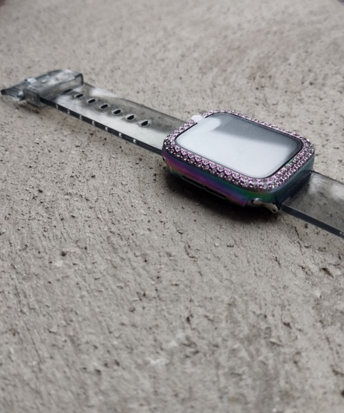 zandy(ズィーアンドワイ)の「zandy ズィーアンドワイ /Apple Watch ケース&ベルトセット マットタイプ【ストーン付きメッキケース】 アップルウォッチカバー& オーロラクリアバンド /// set10(デジタル腕時計・レディース・ピンク系その他/クリア/ブラック×グレー/イエローゴールド/ピンクゴールド/シルバー系その他・S/M)」の4枚目の写真