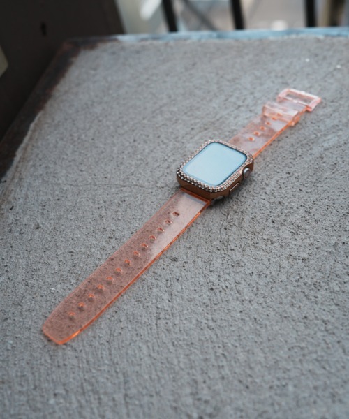 zandy(ズィーアンドワイ)の「zandy ズィーアンドワイ /Apple Watch ケース&ベルトセット マットタイプ【ストーン付きメッキケース】 アップルウォッチカバー& オーロラクリアバンド /// set10(デジタル腕時計・レディース・ピンク系その他/クリア/ブラック×グレー/イエローゴールド/ピンクゴールド/シルバー系その他・S/M)」の5枚目の写真
