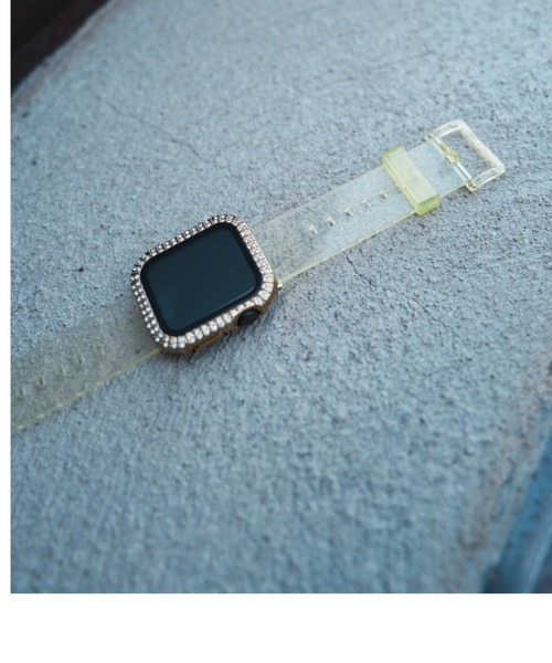 zandy(ズィーアンドワイ)の「zandy ズィーアンドワイ /Apple Watch ケース&ベルトセット マットタイプ【ストーン付きメッキケース】 アップルウォッチカバー& オーロラクリアバンド /// set10(デジタル腕時計・レディース・ピンク系その他/クリア/ブラック×グレー/イエローゴールド/ピンクゴールド/シルバー系その他・S/M)」の1枚目の写真