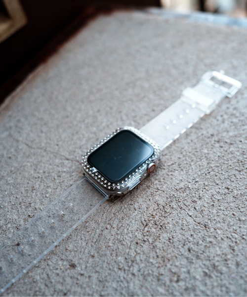 zandy(ズィーアンドワイ)の「zandy ズィーアンドワイ /Apple Watch ケース&ベルトセット マットタイプ【ストーン付きメッキケース】 アップルウォッチカバー& オーロラクリアバンド /// set10(デジタル腕時計・レディース・ピンク系その他/クリア/ブラック×グレー/イエローゴールド/ピンクゴールド/シルバー系その他・S/M)」の6枚目の写真