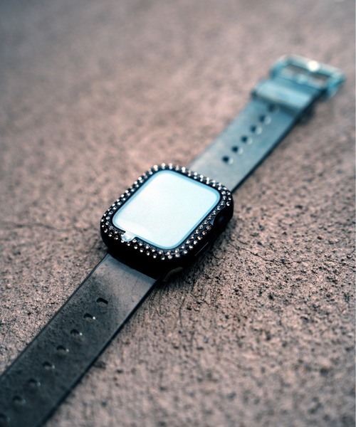 zandy(ズィーアンドワイ)の「zandy ズィーアンドワイ /Apple Watch ケース&ベルトセット マットタイプ【ストーン付きメッキケース】 アップルウォッチカバー& オーロラクリアバンド /// set10(デジタル腕時計・レディース・ピンク系その他/クリア/ブラック×グレー/イエローゴールド/ピンクゴールド/シルバー系その他・S/M)」の2枚目の写真