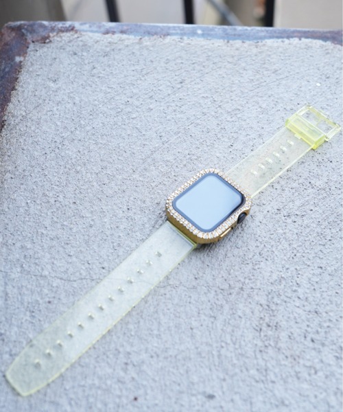 zandy(ズィーアンドワイ)の「zandy ズィーアンドワイ /Apple Watch ケース&ベルトセット マットタイプ【ストーン付きメッキケース】 アップルウォッチカバー& オーロラクリアバンド /// set10(デジタル腕時計・レディース・ピンク系その他/クリア/ブラック×グレー/イエローゴールド/ピンクゴールド/シルバー系その他・S/M)」の7枚目の写真