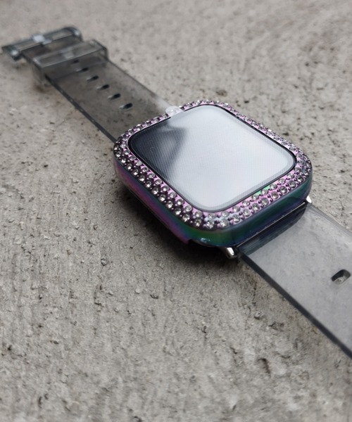 zandy(ズィーアンドワイ)の「zandy ズィーアンドワイ /Apple Watch ケース&ベルトセット マットタイプ【ストーン付きメッキケース】 アップルウォッチカバー& オーロラクリアバンド /// set10(デジタル腕時計・レディース・ピンク系その他/クリア/ブラック×グレー/イエローゴールド/ピンクゴールド/シルバー系その他・S/M)」の8枚目の写真