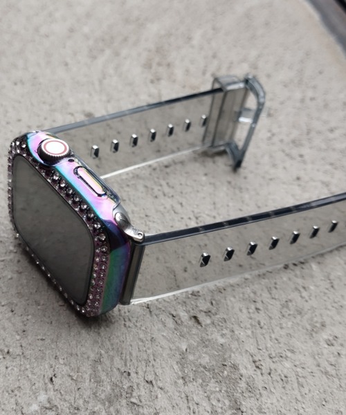 zandy(ズィーアンドワイ)の「zandy ズィーアンドワイ /Apple Watch ケース&ベルトセット マットタイプ【ストーン付きメッキケース】 アップルウォッチカバー& オーロラクリアバンド /// set10(デジタル腕時計・レディース・ピンク系その他/クリア/ブラック×グレー/イエローゴールド/ピンクゴールド/シルバー系その他・S/M)」の11枚目の写真