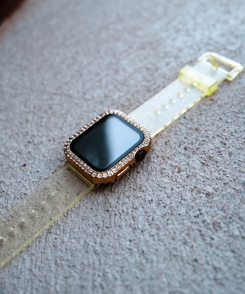 zandy(ズィーアンドワイ)の「zandy ズィーアンドワイ /Apple Watch ケース&ベルトセット マットタイプ【ストーン付きメッキケース】 アップルウォッチカバー& オーロラクリアバンド /// set10(デジタル腕時計・レディース・ピンク系その他/クリア/ブラック×グレー/イエローゴールド/ピンクゴールド/シルバー系その他・S/M)」の13枚目の写真