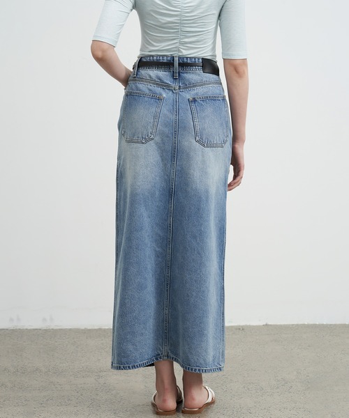 ELOOPS（イーループス）の「【ELOOPS】フロントボタンデニムミディスカート（デニムスカート・レディース・ブルー・M/S/L）」の4枚目の写真