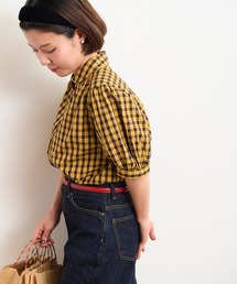 ☆パフ袖チェックブラウス