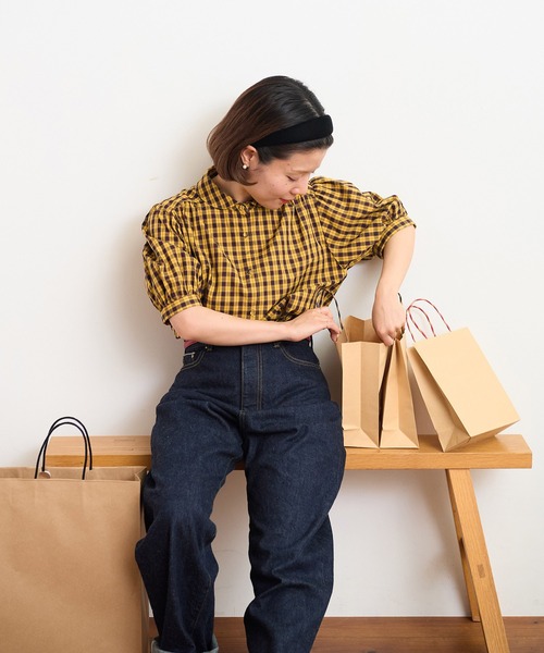 CHILD WOMAN（チャイルドウーマン）の「☆パフ袖チェックブラウス（シャツ/ブラウス・レディース・イエロー/グリーン・FREE）」の20枚目の写真