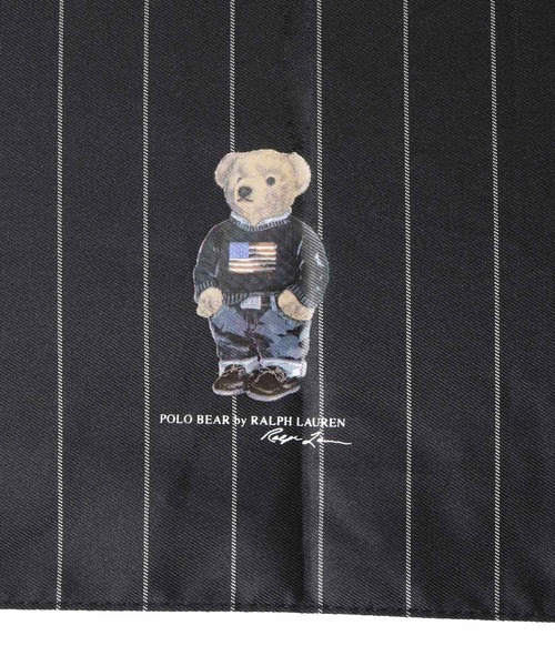Polo Bear 折りたたみ傘 青 ストライプ ポロ ラルフローレン POLO RALPH LAUREN 折りたたみ傘 POLO BEAR