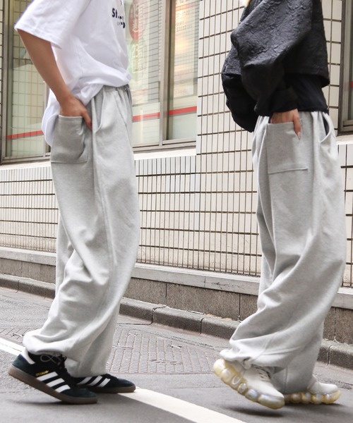 3.3 Field Trip （3.3フィールドトリップ）の「3.3 Field Trip／ピンタックパンツ（ウラケ）（スウェットパンツ・メンズ・グレー/ブラック・FREE）」の4枚目の写真
