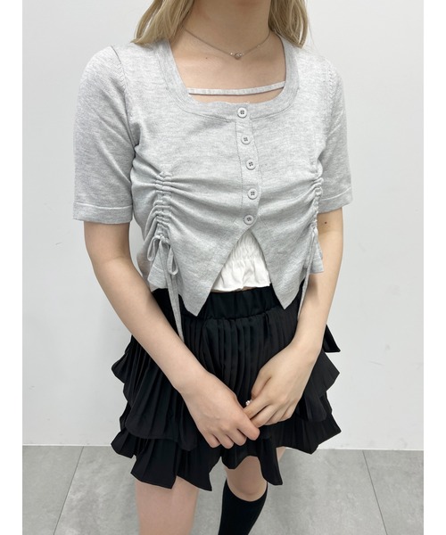 PHILLY（フィリー）の「【PHILLY】サイドドロストショートスリーブトップス（Tシャツ/カットソー・レディース・ブラック/グレー/ホワイト・FREE）」の3枚目の写真