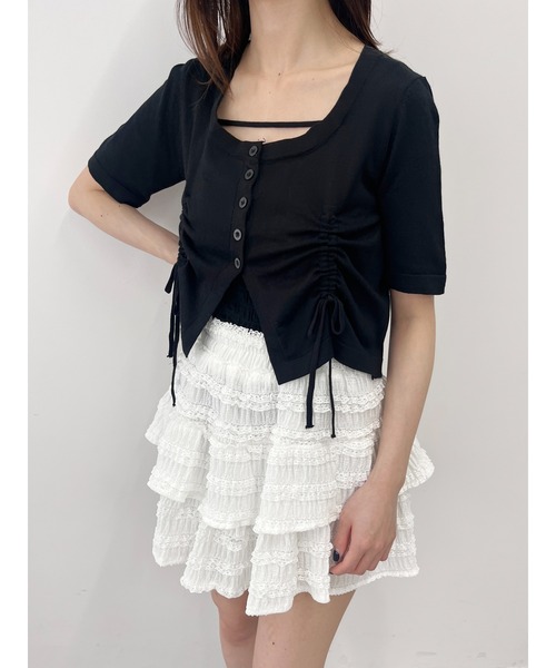 EUCHRONIA ユークロニア レースショートスリーブトップス セール】【PHILLY】サイドドロストショートスリーブトップス（T