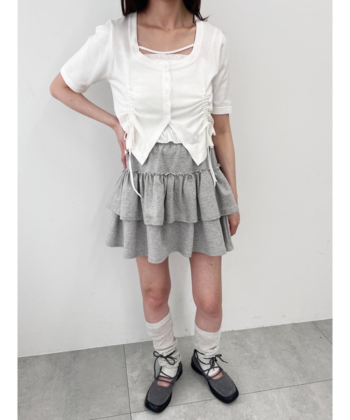 PHILLY（フィリー）の「【PHILLY】サイドドロストショートスリーブトップス（Tシャツ/カットソー・レディース・ブラック/グレー/ホワイト・FREE）」の5枚目の写真