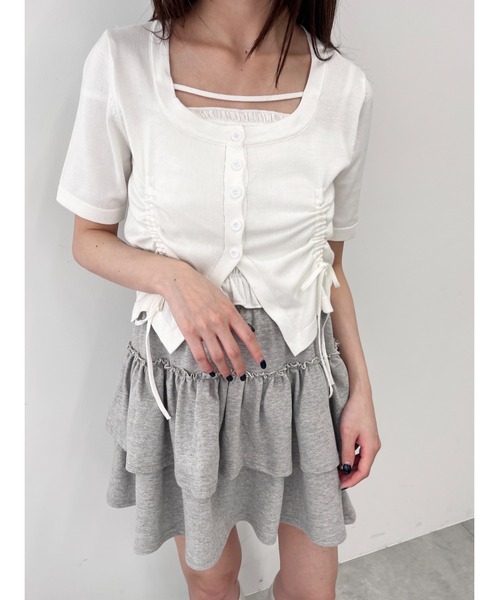 セール】【PHILLY】サイドドロストショートスリーブトップス（T