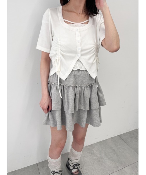 PHILLY（フィリー）の「【PHILLY】サイドドロストショートスリーブトップス（Tシャツ/カットソー・レディース・ブラック/グレー/ホワイト・FREE）」の7枚目の写真