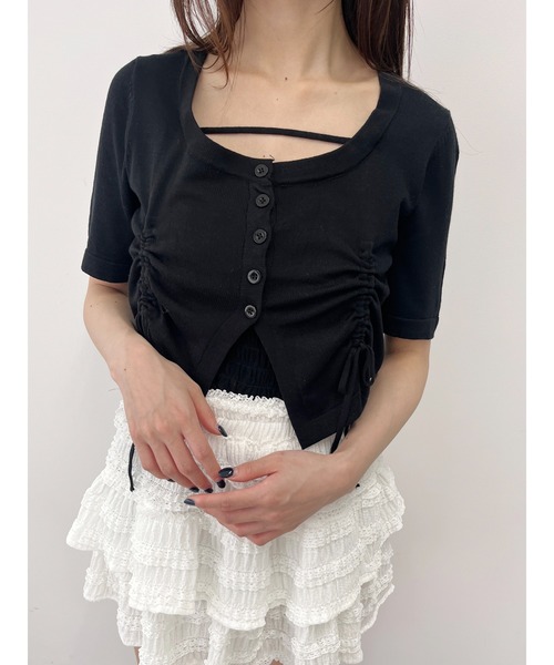 PHILLY（フィリー）の「【PHILLY】サイドドロストショートスリーブトップス（Tシャツ/カットソー・レディース・ブラック/グレー/ホワイト・FREE）」の8枚目の写真