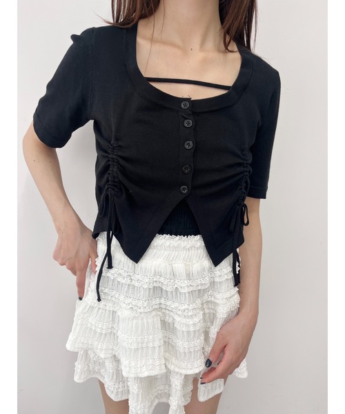 PHILLY（フィリー）の「【PHILLY】サイドドロストショートスリーブトップス（Tシャツ/カットソー・レディース・ブラック/グレー/ホワイト・FREE）」の10枚目の写真