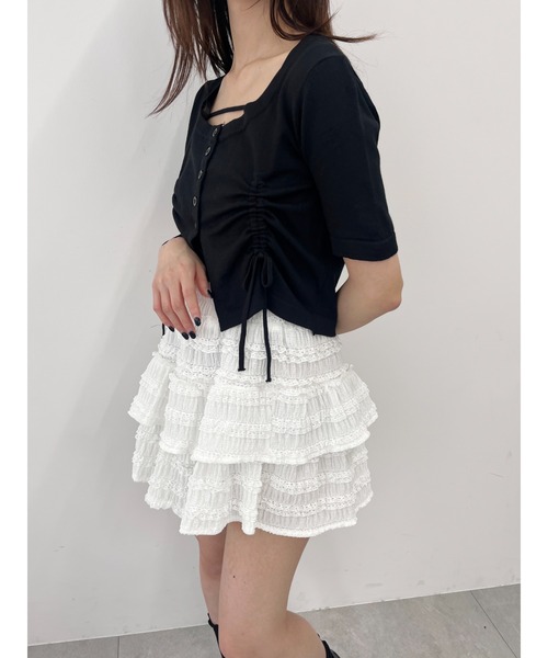 PHILLY（フィリー）の「【PHILLY】サイドドロストショートスリーブトップス（Tシャツ/カットソー・レディース・ブラック/グレー/ホワイト・FREE）」の12枚目の写真