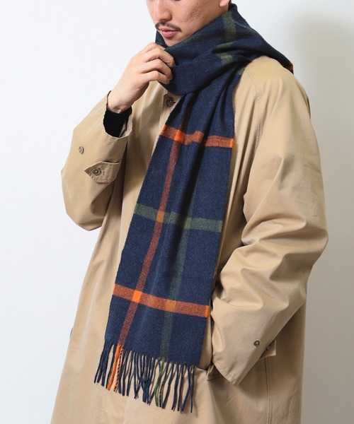 Whiteley & Green / ウールカシミヤ ウインドウペーン マフラー