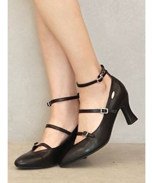 EATME（イートミー）の「トリプルベルトパンプス（パンプス・レディース・ブラック/ラベンダー・S/M/L）」の2枚目の写真