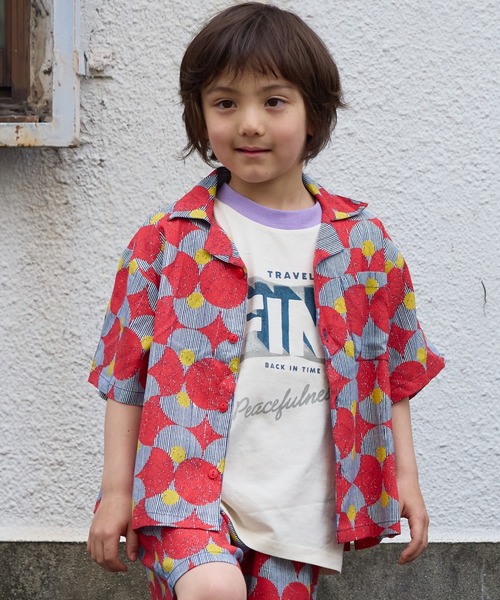 BIG FIELD（ビッグフィールド）の「総柄オープンカラーシャツ（90～150cm）（シャツ/ブラウス・キッズ・チャコール/ネイビー/レッド/ライトブルー・90/100/110/120/130/140/150）」の10枚目の写真