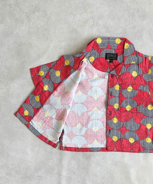 BIG FIELD（ビッグフィールド）の「総柄オープンカラーシャツ（90～150cm）（シャツ/ブラウス・キッズ・チャコール/ネイビー/レッド/ライトブルー・90/100/110/120/130/140/150）」の8枚目の写真